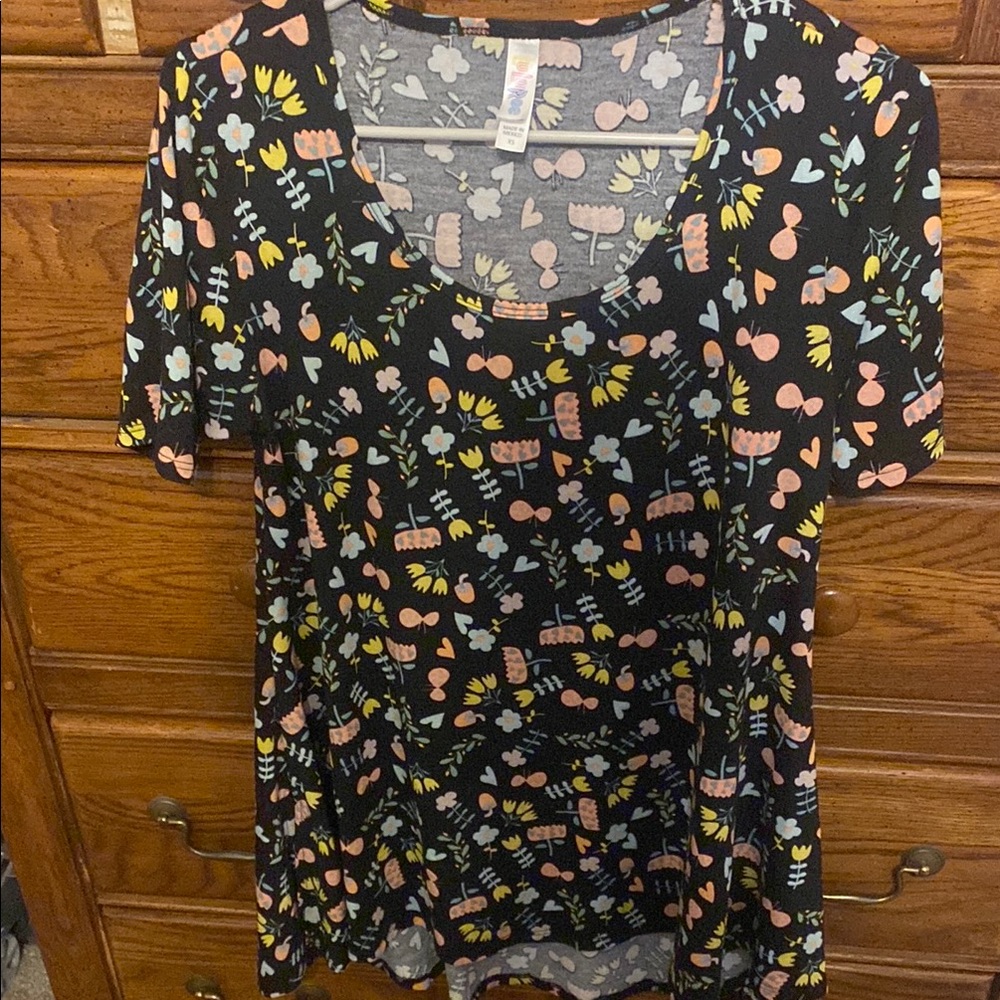 Floral Black Top